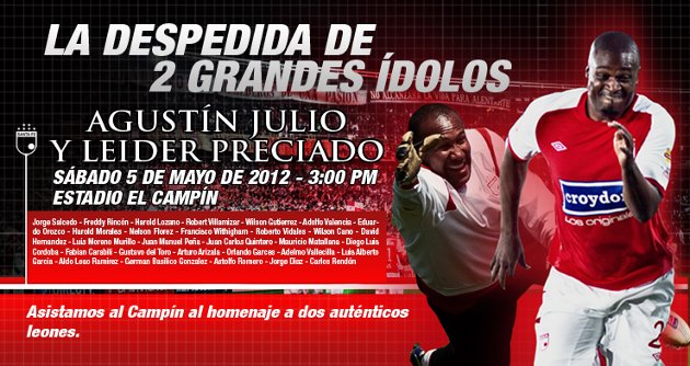 Despedida de Léider Preciado y Agustín Julio